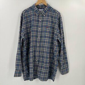 Southern Tide Men's XL Preppy Plaid Shirt Blue Green Classic Fit Skipjack